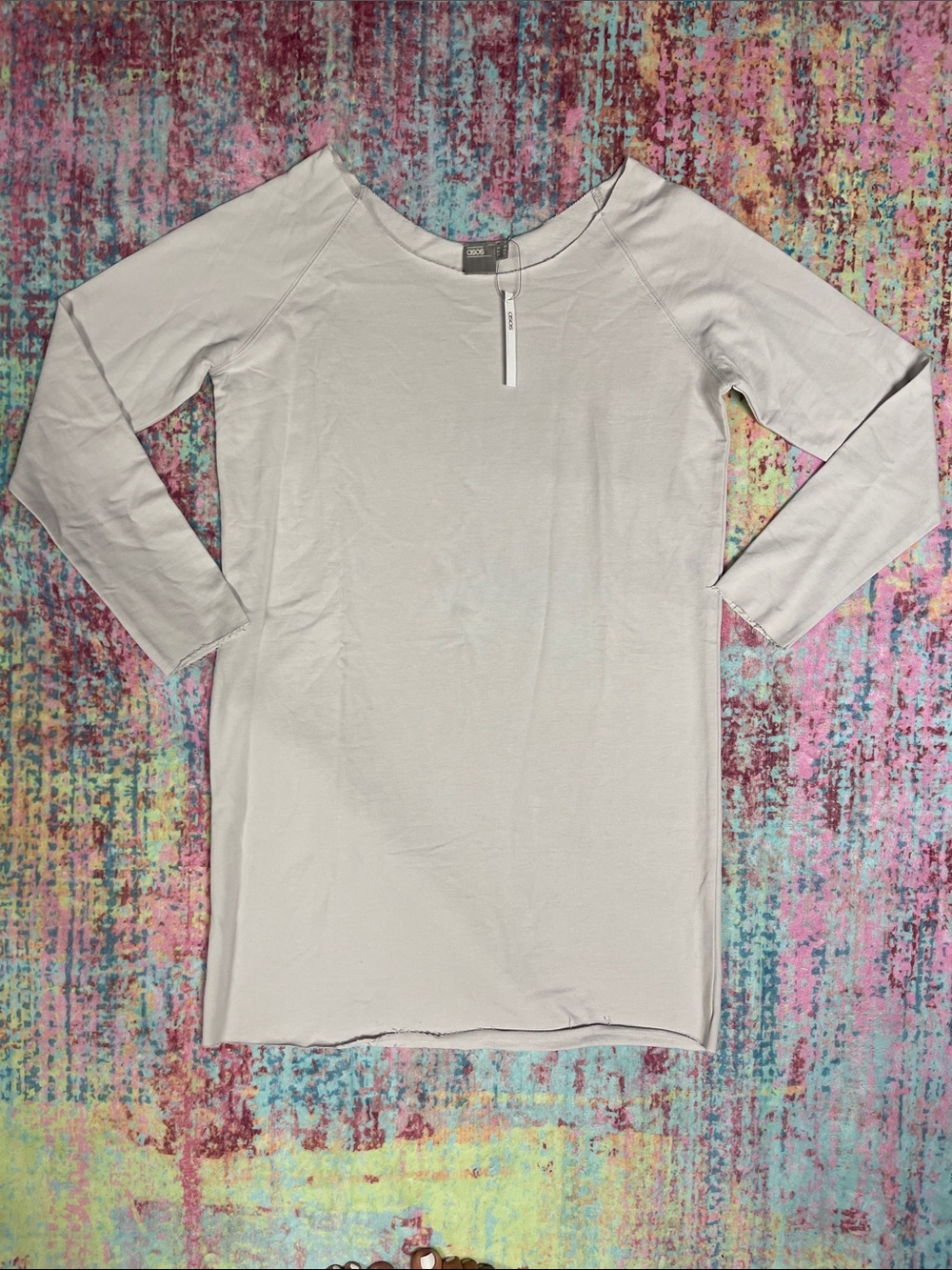 ASOS Light Gray Long Sleeve Tunic Top